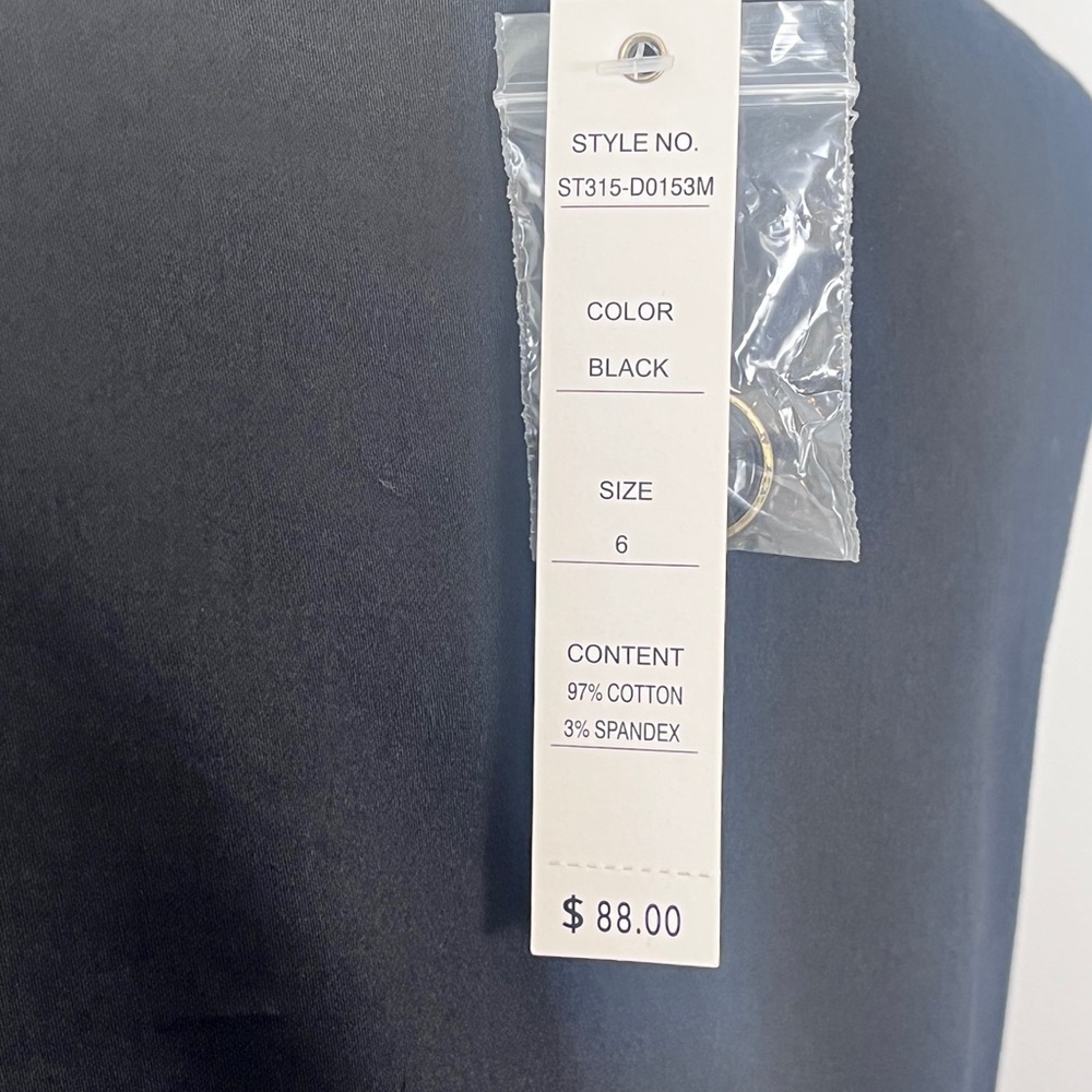 NWT ($88) Richard Malcolm Black Sleeveless Ruched Button Detail MIDI Dress Sz 6 - Picture 10 of 11